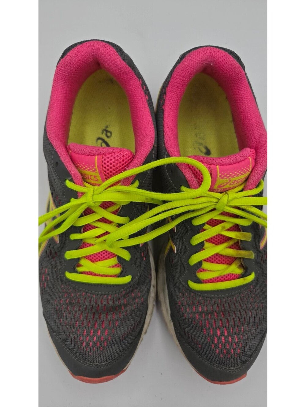 Asics Women's Sport Shoes Gray Pink Yellow Size 10